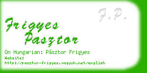 frigyes pasztor business card