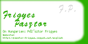 frigyes pasztor business card
